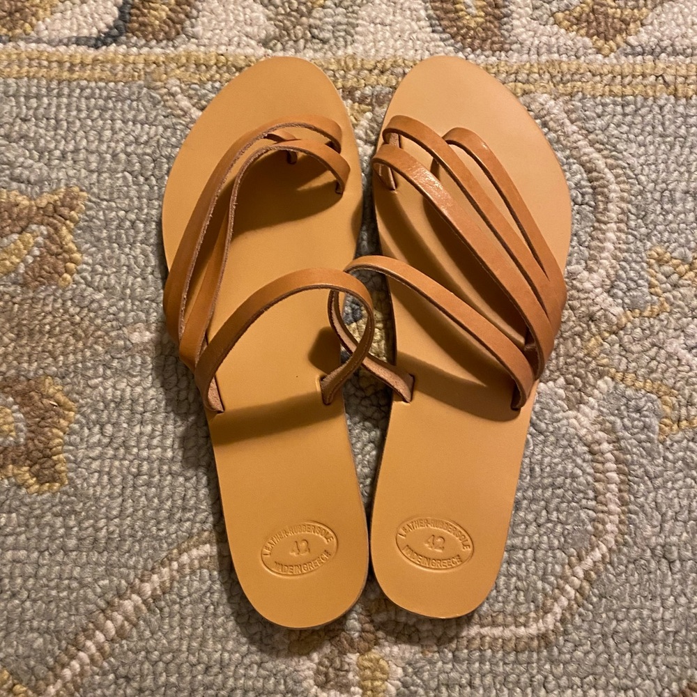 New Greek natural leather sandals - size 42